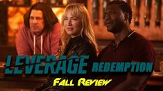 two men and a woman sitting at a bar with the caption'i average redemption fall review '