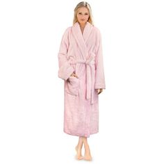 PAVILIA Premium Womens Plush Soft Robe Fluffy, Warm, Fleece Sherpa Shaggy Bathrobe Size: Large-X-Large.  Color: Pink.  Gender: female.  Age Group: adult. Cotton Dressing Gown, Soft Robes, Best Wraps, Summer Kimono, Cotton Kimono, Dressing Gown, Brushed Cotton, Kimono Fashion, Tie Belt