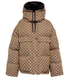 GG canvas puffer down jacket Gucci Outfits, Leather Tag, Style Finder, Goose Feathers, Black Men Fashion, Puffer Jacket, Men Fashion