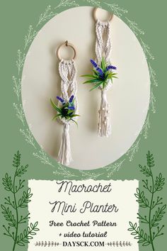 two white and blue flowers are attached to the handles of these keychains with tassels