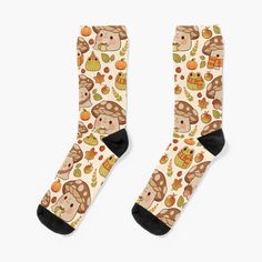 Super soft all-over printed knit socks with extra cushioning in the sole. Suitable for men and women. All things fall with mushroom and froggie! Fall Socks, All Things Fall, Cute Mushroom, Knit Socks, Socks For Sale, Knitting Socks, Stuffed Mushrooms, Multi Color, Socks