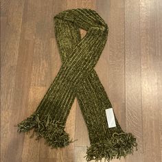 Olive Green Chenille Scarf, Nwt, Charter Club Green And Gold Crochet Scarf, Chenille Scarf, Club Accessories, Club Red, Poncho Wrap, Floral Silk Scarf, Grey Leopard Print, Leopard Print Scarf, Triangle Scarf