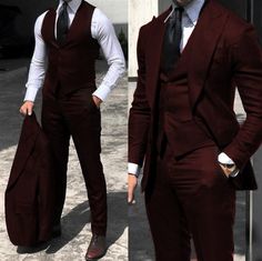 Men Suits Formal Suit 3 Piece Men  Business Outfit Men Elegant Slim Wedding Party wear Wear Suit Men Groom Dinner Wedding Party Suits by Weddingcollectionhub on Etsy Elegant Men Suit, Dark Maroon Suit Men Wedding, Men Red Suit Outfit, Men Suit Colors Wedding, Groom Mens Outfit, Maroon Tuxedo Men, Burgundy Suit For Men, Men Suite Ideas, Guys Suits Wedding