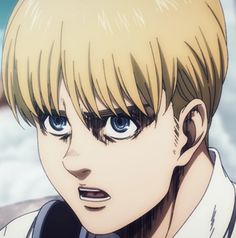 an anime character with blonde hair and blue eyes