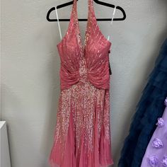 Nwt Pink Vintage Dress! Beautiful Pink Color! Perfect Condition/Brand New! Sparkles! Size S Pink Fairy Dress, Pink Vintage Dress, Pink Sparkly Dress, Pink Engagement, Vintage Pink Dress, Mini Party Dress, Y2k Dress, Pink Sparkly, Sewing Diy