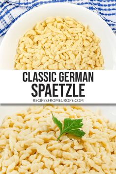 this is an image of a bowl of classic german spelte pasta with parsley