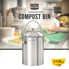 the stainless steel compost bin is $ 11 98 per gallon