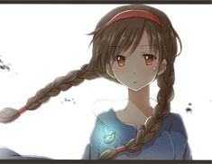 an anime character with long hair and braids