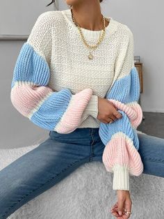 Forever 21 Outfits, Envy Clothing, Fashion Forward Outfits, Lantern Sleeve Sweater, Unique Sweaters, Casual Outfit Inspiration, Sweater Trends, Outfits 2023, Stylish Sweaters