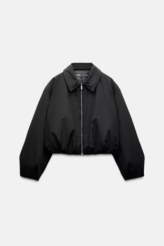 SHORT PUFFER JACKET - Black | ZARA United States Zara Puffer Jacket, Short Puffer Jacket, Zara Jacket, Cargo Shirts, Trench Jacket, Cardigan Sweater Dress, Cardigan Sweater Jacket, Leather Shirt, Zipper Jacket