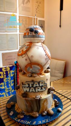 a star wars themed birthday cake on a table