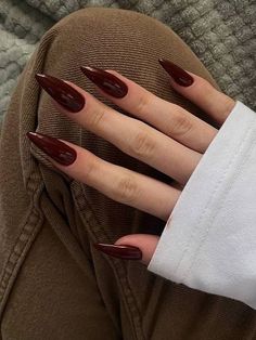 Maroon Nails, Casual Nails, Chic Nails