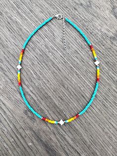 Dawn Western Beaded necklace made from glass seed beads and is 17 inches with extender. Custom, affordable western jewelry with extenders. ( Disclaimer: All items are uniquely crafted and created by GenZCreations. Our Items are NOT AUTHENTIC American Indian or Alaska Native American nor do they represent any Indian Tribe) Southwestern Heishi Bead Colorful Necklaces, Southwestern Heishi Beaded Colorful Necklace, Southwestern Style Colorful Heishi Beaded Necklaces, Native American Jewelry Diy, Western Beaded Necklace, Deer Antler Jewelry, Native American Jewellery, Beaded Hat Bands, Mens Beaded Necklaces