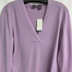 This Is A Stunning 100% Two Ply Cashmere Sweater In A True Lavender Color, Size Xl. Measures Bust 42-44", Length 24". Comes Brand New With Tag. Leopard Cardigan, Polka Dot Sweater, Cashmere Sweater Women, Yellow Knit, Sequin Sweater, Zippered Sweater, Collar Cardigan, Womens Cashmere, Thrift Stores