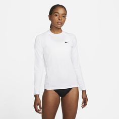 Smooth Neck, Swim Shirts For Women, Nike Compression, Long Sleeve Running Shirt, Water Benefits, Swim Shirt, Volleyball Outfits, Nike Long Sleeve, Swim Shirts