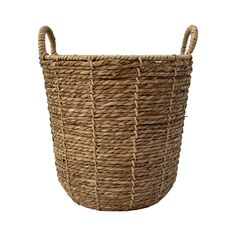 a large woven basket with handles