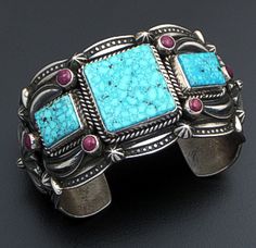 Albert Jake (Navajo) - Birdseye Kingman Turquoise & Purple Shell Wide Scalloped Sterling Silver Cuff Bracelet #35852 $1,350.00 Bracelet Stones, Appliqué Designs, Turquoise Jewellery, Natural Turquoise Stone, American Indian Jewelry, Turquoise And Purple, Native Jewelry, Handcrafted Artisan Jewelry, Sterling Silver Cuff Bracelet