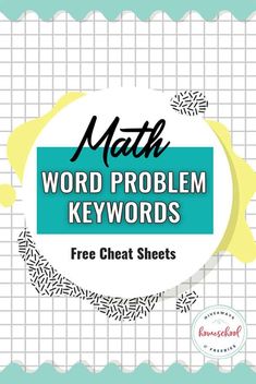 the free printable math word problem keywords