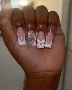 Medium Nails White, Nails Acrylic Medium, Exotic Nails