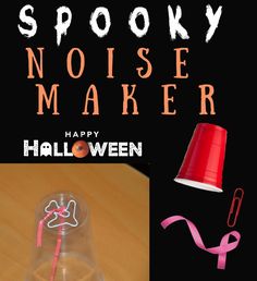 an image of a halloween spooky noise maker with pink straws on it