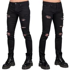 Wornstar Clothing Rampager Shredded Mens Pants - Black