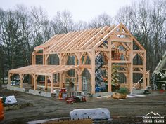 The frame of the Bald Hill Barn. Over 26,000 board feet of Douglas Fir make up this incredible western-inspired party barn. #greatcountrytimberframes #timberframe #postandbeam #barnbuilders #timberframing #mortiseandtenon #joinery #buildersofinsta #keepcraftalive #timberframer #custombarn #timberframebarn #postandbeambarn #douglasfir Log Cabin Sheds, Timber Frame Cabin, Pool Room, Shed To Tiny House, Shed Building Plans, House Shed