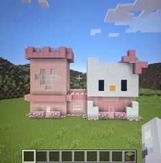 an image of a pink house in minecraft