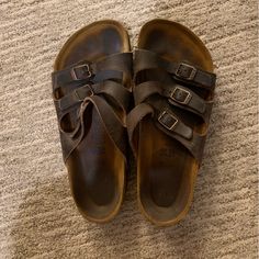 Birkenstock Florida Sandal Oiled Leather, Habana, Softly Loved, They Have Extra Padding Not Sure If They Have This Feature Anymore, Cork Not Worn, Size 38 Equivalent To 8 In Us Birkenstock Brown, Birkenstock Florida, Birkenstock, Women's Shoes Sandals, Shoes Sandals, Florida, Sandals, Women Shoes, Women Shopping