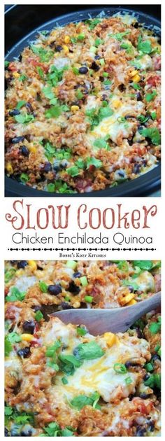 an easy and delicious slow cooker chicken enchilada quiche is ready to be eaten