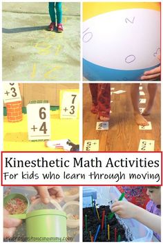 a collage of different activities for kids to do with numbers, letters and numbers