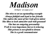 the poem madison written in black ink on white paper