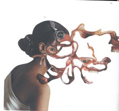 an image of a woman with octopus tentacles on her face