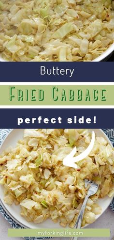 an image of fried cabbage side by side