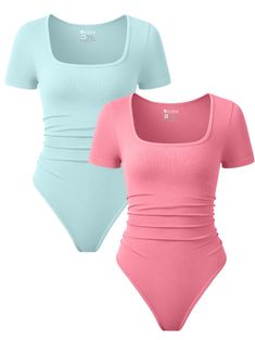 PRICES MAY VARY. Material - This short sleeve ruched bodysuits is made of 90% nylon,10% spandex. Llight weight, super soft and high-stretch fabric with a second-skin feel. Design - Going out bodysuits for women.waist ruched, slim fit, short sleeve, square neck, solid color. This bodysuits is the must-have item in wardrobe. Matching - Casual comfort bodysuits for women, matching with jacket, shorts, jeans, leggings, cargo pants or cardigan.Perfect for daily casual wear. Occassion - Basic bodysuit Short Body Suit Outfit, Bodysuit Outfit Jeans, Body Suit Outfit, Basic Bodysuit, Casual Bodysuit, Women Waist, Body Suit Outfits, Jeans Leggings, Basic Shirts