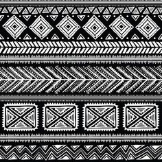 a black and white pattern with different designs on it's sides, all in the same