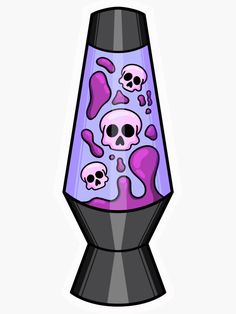 a purple and black tube with skulls on it