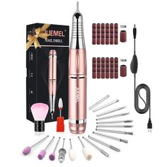 PRICES MAY VARY. Powerful Motor Supports 35000rpm: The third upgrade JUEMEL Nails Drill Machine is equipped with a more powerful pure copper motor, upgrading the speed from 20,000RPM to 35,000RPM in 2024,Compared to other Electric Nail Kit, you do not have to worry about the product stops working. Compact and portable design & mighty power to support personal & nail salon use. 12+5 Bits Make Drill the Nail Versatile: The professional nail drill comes with 5 kinds of drill bits, not only widely u Acrylic Nail Drill, Acrylic Gel Nails, Gel Nail Removal, Electric Nail Drill, Electric Nail File, Acrylic Nail Kit, Nail Drill Machine, Acrylic Gel, Pedicure Tools