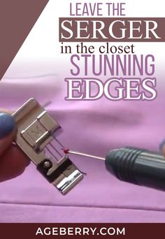 someone is using a sewing machine to sew the edge of a piece of fabric