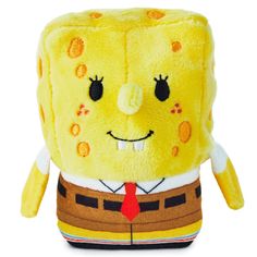 a yellow stuffed toy with a tie on it's head