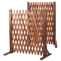 a wooden fence that is made out of wood and has lattices on the sides