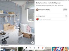 an instagram page with pictures of children's playrooms and toys on it