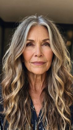 Trendy Long Hairstyles for Women Long Grey Hair Over 50, Over 60 Long Hairstyles, Trendy Long Hairstyles, Long Grey Hair, Edgy Long Hair, Long Hairstyles For Women, Grey Hair Over 50, Seamless Hair Extensions, Hairstyles For Women Over 60