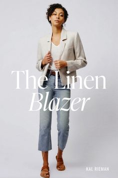 Step out in style with our Crop Tux Beige Blazer. Made in our seasonal herringbone stripe linen, this neutral blazer can elevate any summer office workwear look. Pair with our Stove Pipe Pant or your favorite jean for a more casual look, and make it your new staple in your summer capsule wardrobe. Dresses Linen, Office Workwear