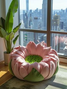 Flower Shaped Furniture, Beanbag Diy, Closet Offices, Yellow Kitchen Cabinets, Groovy Room, Flower Chair, Amazing Interior Design, Welcome To My House