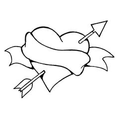 a heart with an arrow on it and two arrows in the middle coloring page for valentine's day