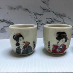 Set Of Beautiful Japanese Sake/Tea Cups. Each Cup Measures 1.75 Inches Tall And 1.75 In Diameter. Received As A Gift From A Relative Stationed In Japan. Never Used. Japanese Mug, Japanese Sake, Sake, Tea Cups, Tea, Japan, Gifts, Color