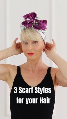 3 Scarf Hacks für deine Haare #scarftutorial #scarf How To Head Scarf, How To Tie Head Scarf Styles, Hair With A Scarf, Head Scarf Outfit, Tying Scarves, Scarf Tying Tutorial, Scarf Hacks, Ways To Style Your Hair, Triangle Hair