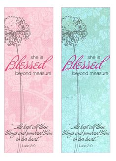 two bookmarks with the words she is bliss and beyond measure