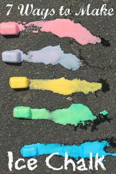 seven ways to make ice cream chalk on the pavement with text overlay that reads 7 ways to make ice cream chalk