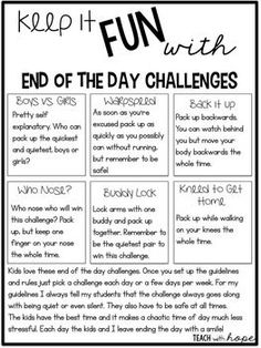 the end of the day challenge for kids to help them learn how to read and write